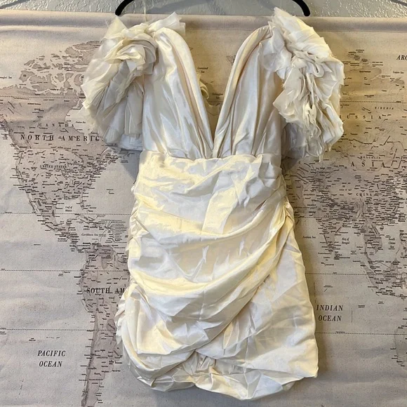 HOUSE OF CB 'Agatha' Ivory Organza Mini Dress NWOT - Picture 8 of 10